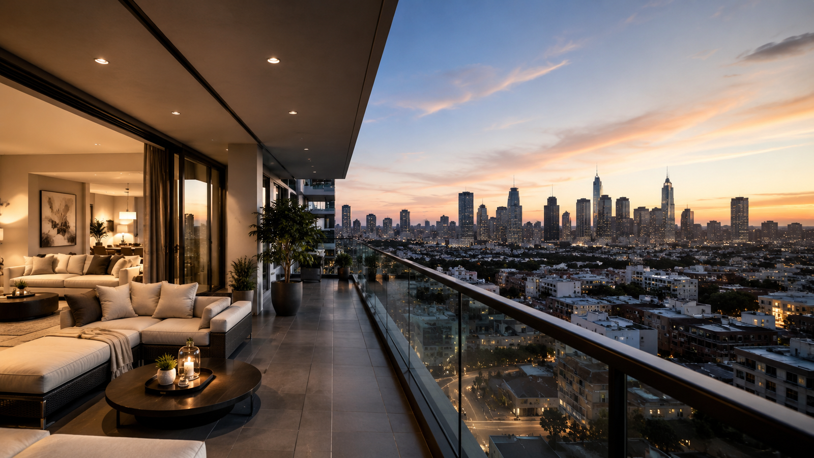 Balcony view from luxury residential apartment in Hyderabad